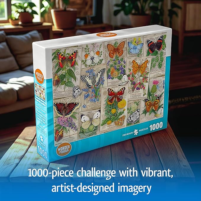 Wonder Forge Butterfly Splendor 1000 Piece Jigsaw Puzzle for Adults | Unique, Perfectly-Fitting Pieces | Fun, Vibrant Imagery | Amazon Exclusive