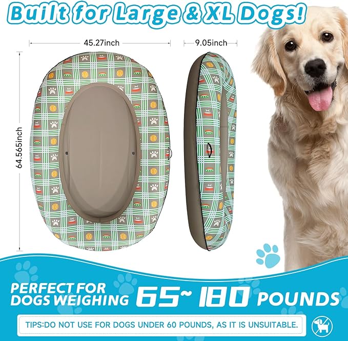 Inflatable Dog Float for Large Dogs, Up to 180 Lbs, Foldable & Puncture-Resistant Doggy Float for Pool, Portable Dog Float Bed Pet Swimming Accessory, Pet-Friendly Outdoor Fun, Brown