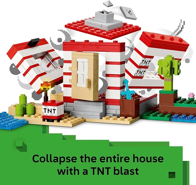 LEGO Minecraft The TNT Jungle House Building Toy - Minecraft Toy for Boys and Girls, Ages 8+ - Gift for Birthdays - Video Game Playset for Fans - 21275