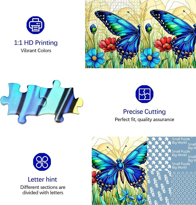 Butterfly Puzzles for Adults 1000 Pieces, Challenging Colorful Butterflies Jigsaw Puzzle Paper Art, Beautiful Funny Family Friends Game Night Difficult Jigsaw Game for Adult Gift (27.5 x 19.7)