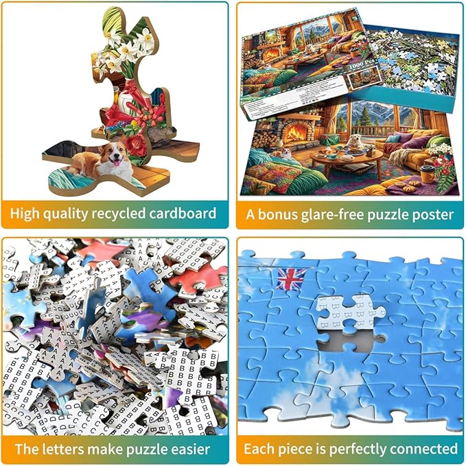Jigsaw Puzzles for Adults 1000 Piece Puzzle for Adults 1000 Pieces Puzzle 1000 Pieces-Alpine Cozy Wooden House