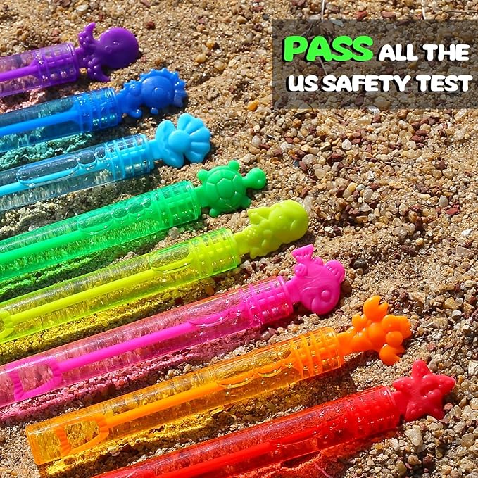 Under The Sea Party Favor, 32 Pack Mini Bubble Wand for Kids Toddler with Gift Box, Mermaid Birthday Party Supplies, Ocean Goody Bag Filler, Summer Pool Beach Party Decoration Toy, Classroom Prizes