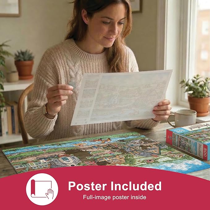 MasterPieces 500 Piece Jigsaw Puzzle for Adults - Lazy Days of Summer - Americana Folk Art - 15"x21" - Thick Recycled Board - Unisex Adult