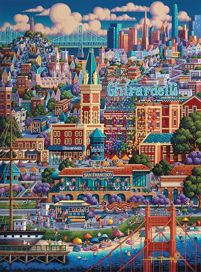 Buffalo Games - Dowdle - City by The Bay - 1000 Piece Jigsaw Puzzle for Adults -Challenging Puzzle Perfect for Game Nights - Finished Size is 26.75 x 19.75