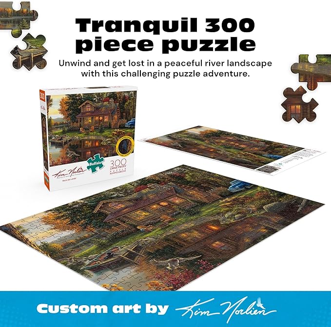Buffalo Games - Kim Norlien - Peace Like A River - 300 Piece Jigsaw Puzzle for Adults - Large, Easy to Hold Pieces - Challenging Puzzle Perfect for Game Nights, Finished Size 21.25 x 15.00