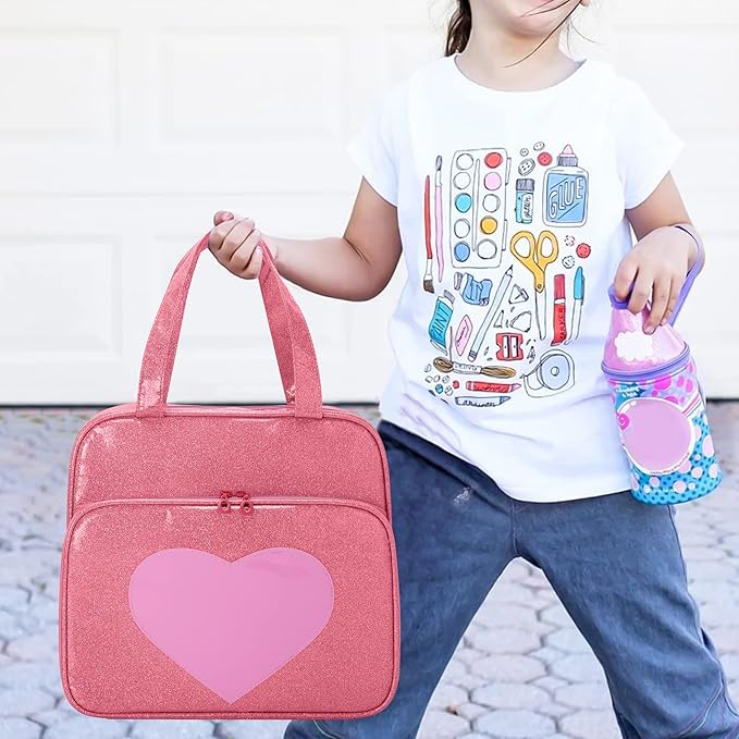 LoDrid Doll Tote Carrying Case Compatible with LOL Surprise Dolls All, Hanging Organizer Storage Bag with 6 Clear Window Pockets, Bag Only, Pink,(Patent Design)