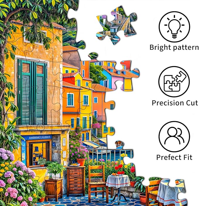 Romantic Cinque Terre Puzzles for Adults 1000 Piece, Jigsaw Puzzles for Adults, Adult Challenging Game Toys, Impossible Puzzle, Family Decoration Puzzle