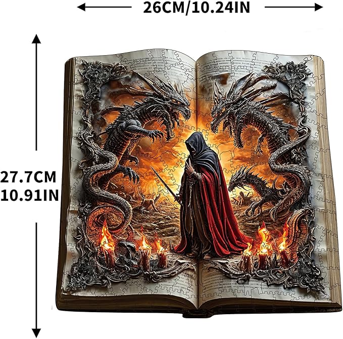 Wooden Puzzles for Adults, Dragon Wooden Puzzles 200 Pieces, Irregular Animals Fun Puzzles for Adults