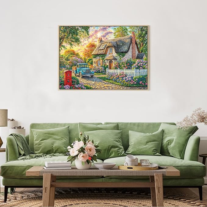 1000 Piece Puzzle for Adults, House Jigsaw Puzzle, Impossible Hard Difficult Challenging Puzzles for Adults 1000 Pieces, Home Decoration Puzzle, Interlock Perfectly No Dust