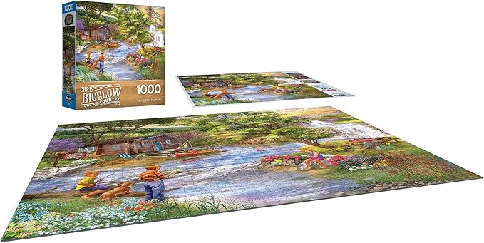 RoseArt - Chris Bigelow - Fishing from The Banks - 1000 Piece Jigsaw Puzzle for Adults