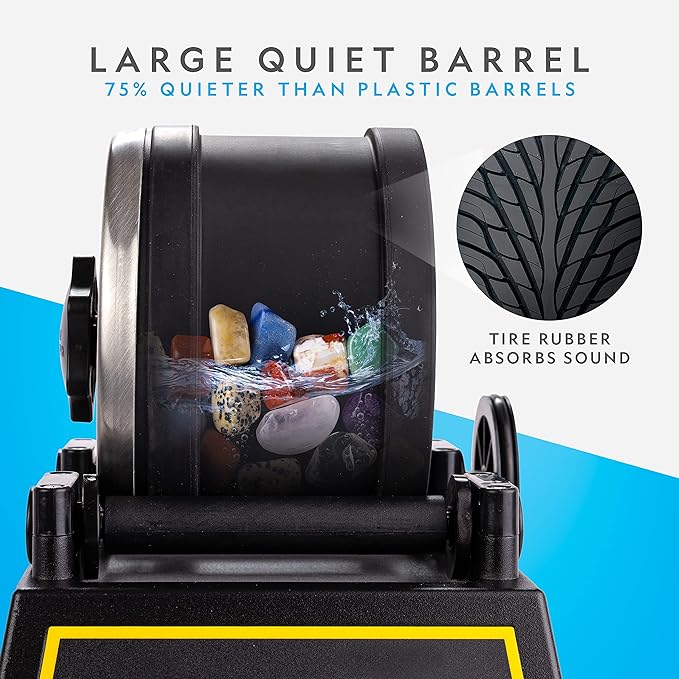 NATIONAL GEOGRAPHIC Professional Rock Tumbler Kit - Complete Rock Tumbler for Adults & Kids with Durable 2 Lb. Barrel, Rocks, Grit, and Patented GemFoam Finishing Foam Polish, Rock Polisher