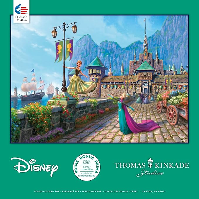 Ceaco Frozen Celebration in ARENDALLE 1000 PC Puzzle - Colorful Puzzle for Adults – Precision-Cut Pieces, Beautiful Artwork, and Hours of Relaxing Fun