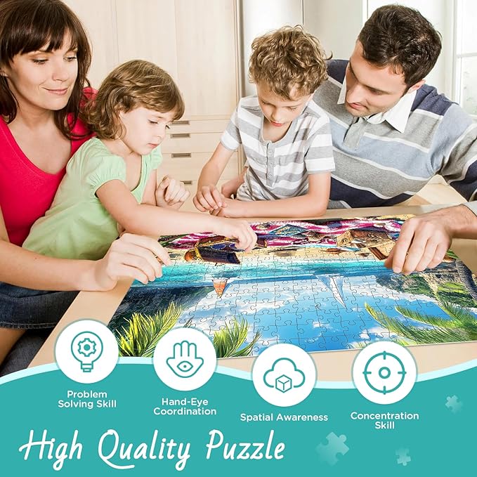 Jigsaw Puzzle for Adults 300 Piece, Beach Treasure Puzzles 300 Piece Jigsaw Puzzles, Sea 300 Pieces Jigsaw Puzzles, Challenging Puzzle for Adults, Family Game, Home Decor Gift, 20.5 x 15 Inches