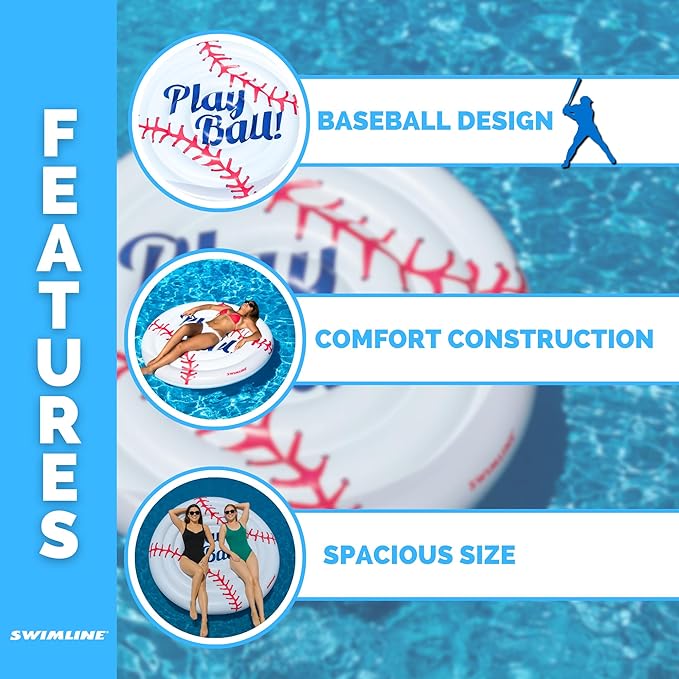 Swimline Inflatable Baseball Ride-On Pool Float