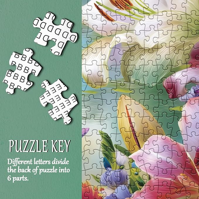 Flower Landscape Puzzle for Adults 1000 Pieces, Colorful Floral Jigsaw Puzzle, Beautiful Butterfly Nature Puzzle