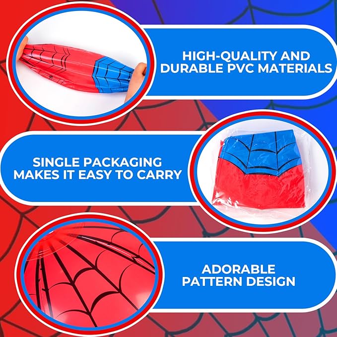 12 Pack Spider Theme Beach Ball 7.87" Inflatable Beach Balls for Summer Water Pool Games Blue and Red Spider Web Birthday Party Decorations Favors Under The Sea Party Decorations