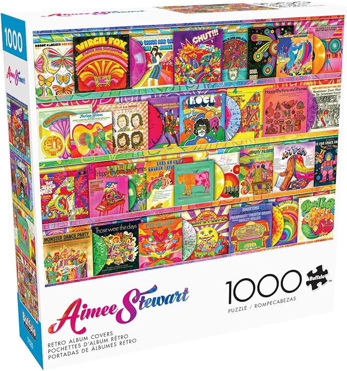 Buffalo Games - Aimee Stewart - Retro Album Covers - 1000 Piece Jigsaw Puzzle for Adults -Challenging Puzzle Perfect for Game Nights - Finished Size is 26.75 x 19.75