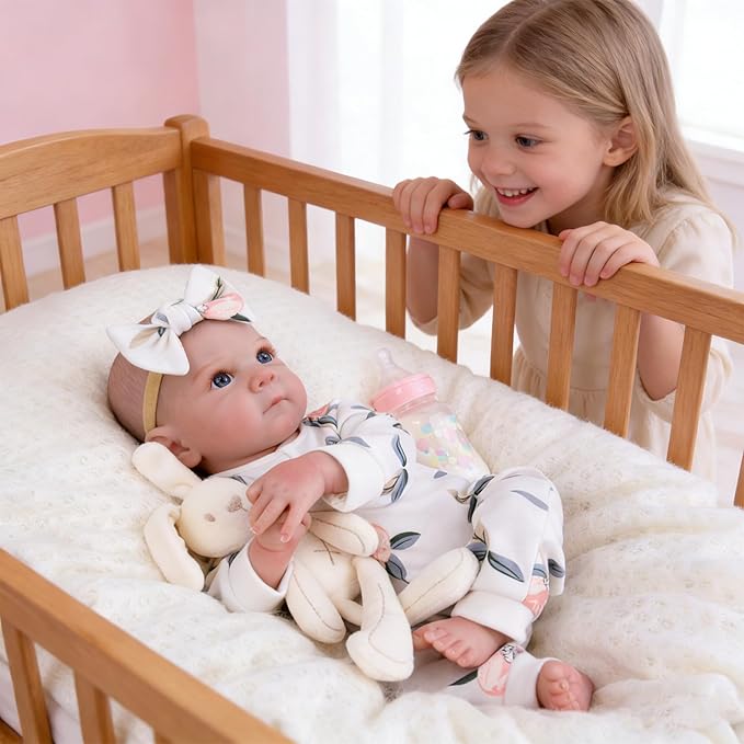 Milidool Lifelike Reborn Baby Dolls Girl - 20 Inch Realistic Newborn Baby Dolls with Poseable Body, Real Life Baby Dolls with Accessories for 3+ Year Old Girls Gifts, Pretend Play, Collection