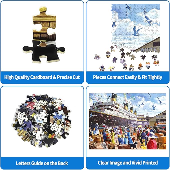 1000 Pieces Jigsaw Puzzles for Adults R.M.S. Titanic Puzzles Cruise Ship Oil Painting Jigsaw Puzzle Challenging Puzzles Intellectual Educational Game Toys for Kids Teens
