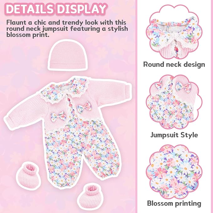 deAO Baby Doll Accessories Set Baby Doll Bassinet for 12-18 Inch Baby Dolls Includes Clothes Carrier Bed Blanket Diapers Pretend Play Set Toys for Kids