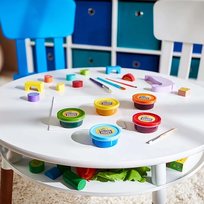 Crayola Spill Proof Paint Set - Toddler Stocking Stuffer, Washable Paint for Kids, Includes Paint Brush & Paper, No Drip, Less Mess Arts & Crafts, Ages 3+ (Pack of 2)