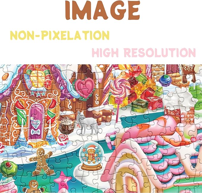 Funny Winter Scenic Puzzles for Adults 1000 Pieces, Magic Candy Cute Jigsaw Puzzles, Pretty Colorful Art Puzzles