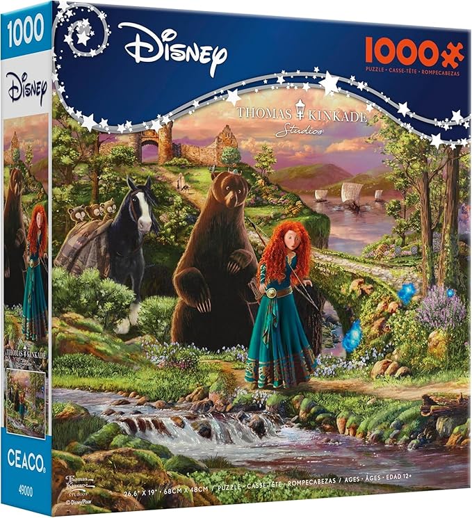 Ceaco - Disney - Pixar - Thomas Kinkade - Brave - 1000 Piece Jigsaw Puzzle for Adults - Challenging Puzzle Perfect for Game Nights