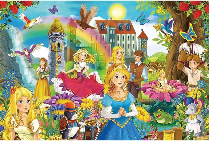 100 Pieces Puzzles Toys for Kids Ages 4-10, Knight & Princess Theme Jigsaw Puzzles, Preschool Educational Brain Teaser Puzzle for Boys and Girls 3 4 5 6 Years Old