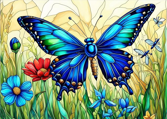Butterfly Puzzles for Adults 1000 Pieces, Challenging Colorful Butterflies Jigsaw Puzzle Paper Art, Beautiful Funny Family Friends Game Night Difficult Jigsaw Game for Adult Gift (27.5 x 19.7)