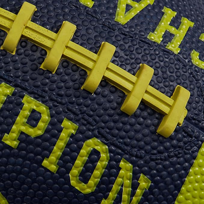 Champion Blitz Football, All-Weather Football, Enhanced Grip, Durable Rubber Cover and Molded Laces, for Outdoor Sports & Training, Includes 6 Ball Pump