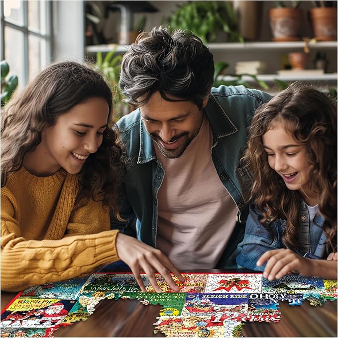 White Mountain 1000 Piece Jigsaw Puzzle Winter Christmas Holiday Puzzles for Adults and Teens 24"x30" Large Pieces - Chrismas Carols