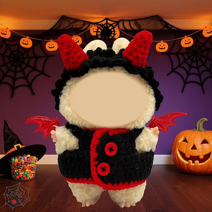 lloween Clothes for 17cm Doll Outfits, Hat Dress Set for 17cm Dolls, Stylish Adorable Halloween Clothes Accessories (No Doll)