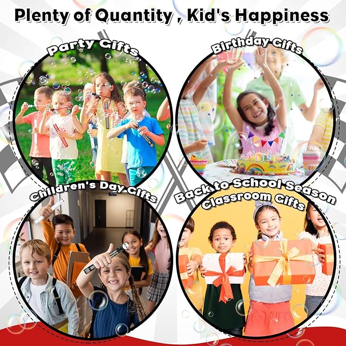 24 Pcs Race Car Party Favors Race Car Bubble Wands for Kids Racecar Wheels Themed Birthday Party Supplies Classroom Prizes Stuffers Goodie Bag Piñata Fillers