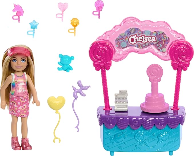 Barbie Chelsea Doll & Lollipop Stand Playset with Accessories, 10-Piece Toy Set from and Stacie to The Rescue Movie