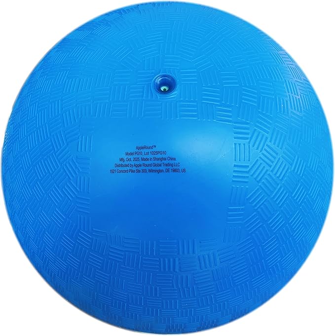 AppleRound 8.5 Inch Playground Ball with Air Pump, Pack of 1 Ball with 1 Pump, Official Size for Dodge Ball, Handball, Camps and Schools (Blue)
