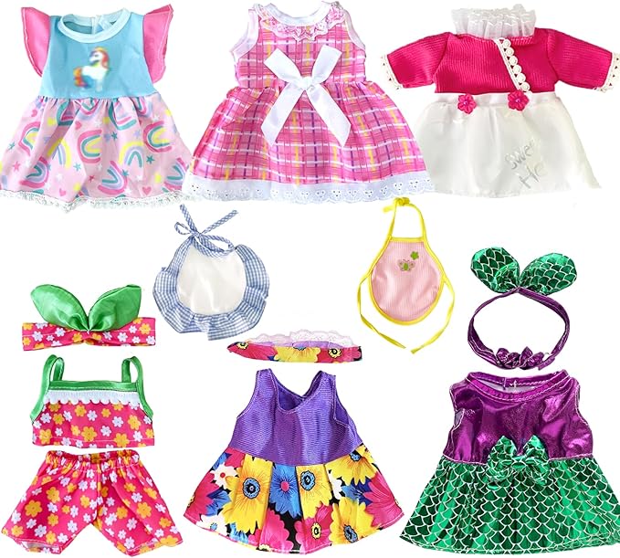 6 Sets Girl Baby Doll Clothes Dress Outfits Accessories for 10 -12 Inch Baby Girl Doll