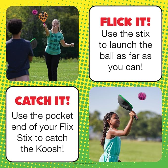 Koosh Flix Stix – Kids Outdoor Toys, Beach Toys, Plays Like Lacrosse, Kids Games, Outdoor Games for Adults and Family, Koosh Ball Included, Outdoor Play Toys, Screen-Free, Ages 6+
