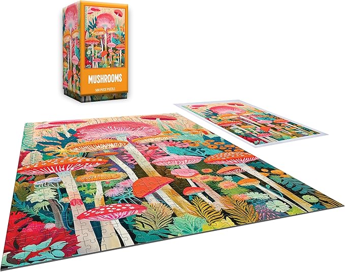 RoseArt - Vertical Visions - Mushrooms - 500 Piece Jigsaw Puzzle - Magical Forest-Inspired Puzzle for Adults