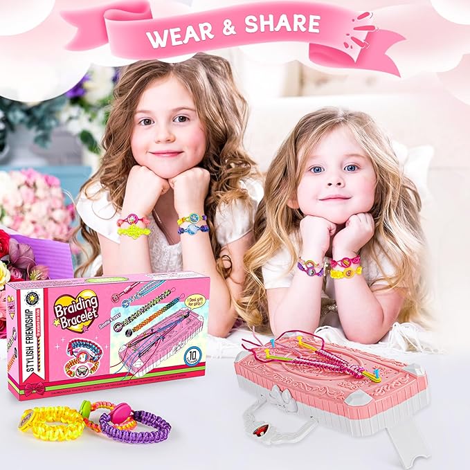 TQRAZ Bracelet Making Kit,Friendship Bracelet Kit,Arts and Crafts for Kids Age 8-12,Bracelet Making Kit for Girls 8-12,Birthday Gifts Ideas for Girls 8 9 10 11 12 Years Old