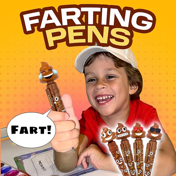 Farting Poop Pen with 7 Funny Fart Sounds - Easter Basket Stuffers for Teens & Kids, Silly Novelty Gag Gift for Boys & Girls, Easter Toys Essentials, Great for Birthdays, Funny Gift (Laughing)