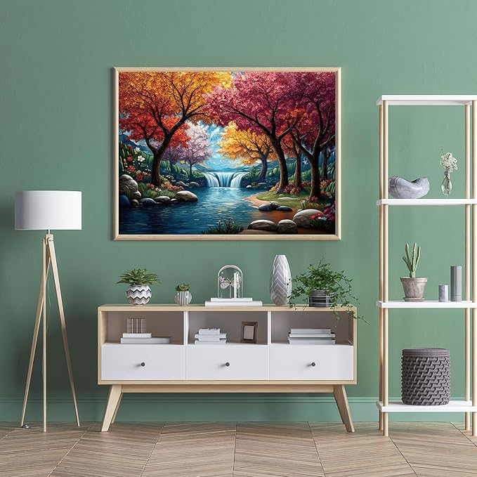 Landscape Puzzles for Adults 500 Pieces, Forest Jigsaw Puzzles 500 Pieces - Color Forest, Impossible Puzzle for Landscape Decor, Finished Size 20.47 * 14.96”, with 1:1 Poster, Letter on The Back
