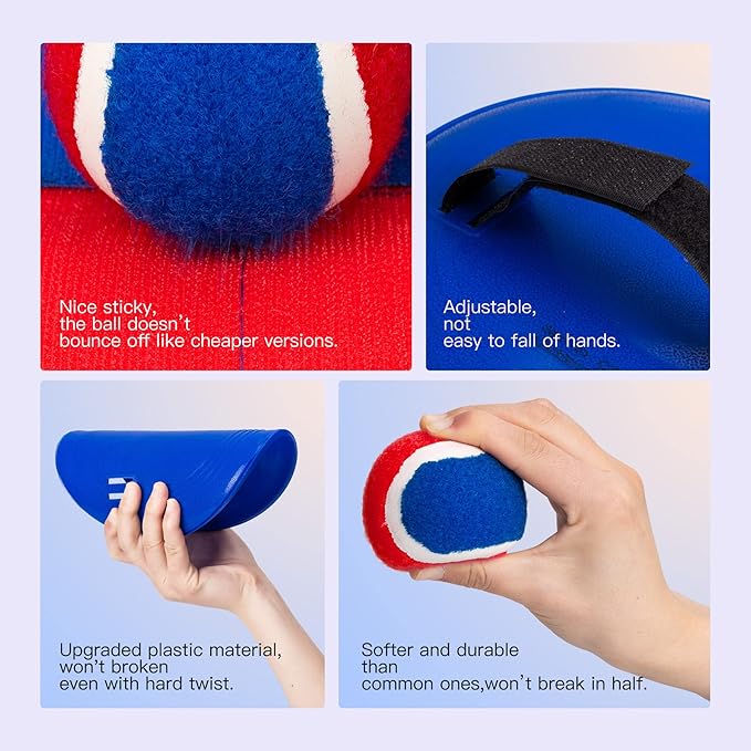 EVERICH TOY Upgraded Toss and Catch Ball Game Set, Easter Basket Stuffers Outdoor Games for Kids Toys, Beach Pool Toys Outside Family Yard Games Easter Gifts for Boys Girls 3 4 5 6 7 8-12 Years Old