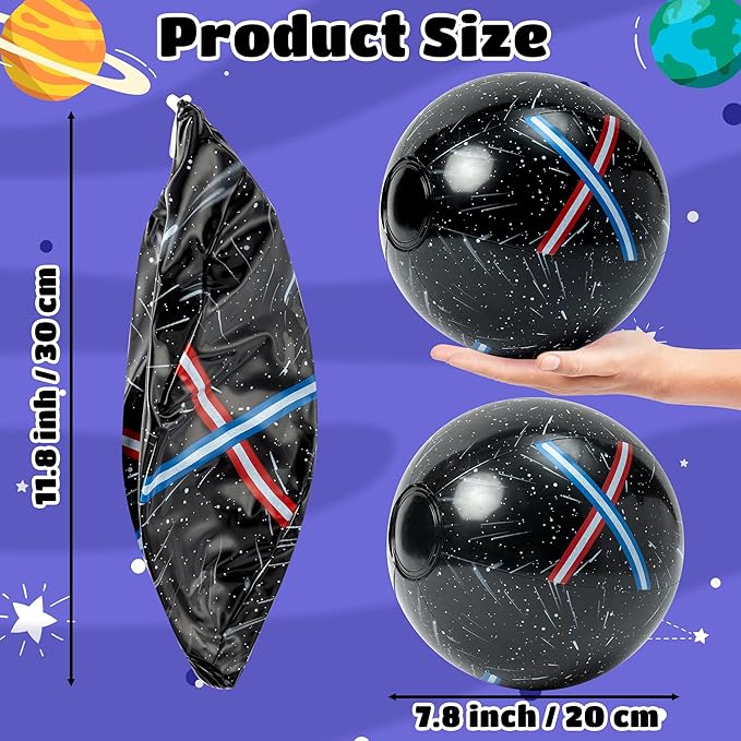 12 Pack Beach Ball Set, Reusable Colorful Inflatable Ball with Vacuum Storage Bag for Pool Party, Beach Games