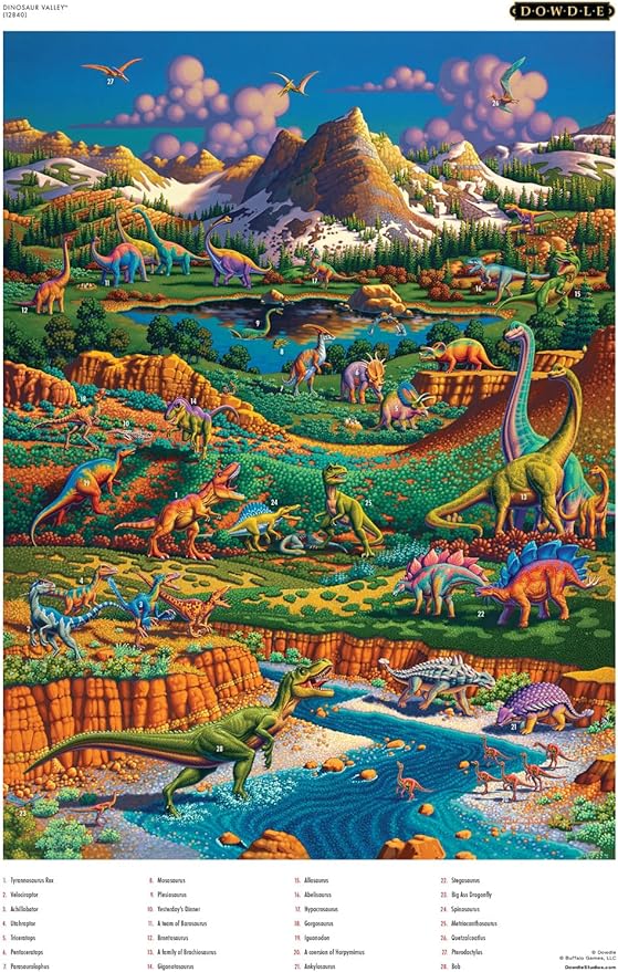 Buffalo Games - Eric Dowdle - Dinosaur Valley - 1000 Piece Puzzle - Challenging Puzzle Perfect for Game Nights - Finished Size is 26.75 x 19.75