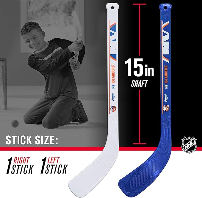 Franklin Sports NHL Mini Hockey Set - Kids Indoor Knee Hockey Goal, Ball, + 2 Stick Combo - Youth Team Indoor Toy Set - Official - Ages 3+