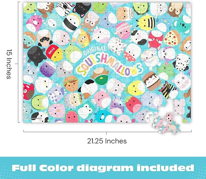 Buffalo Games - Squishmallow Friends 300 Piece Jigsaw for Teens and Adults Colorful Large Pieces Puzzle
