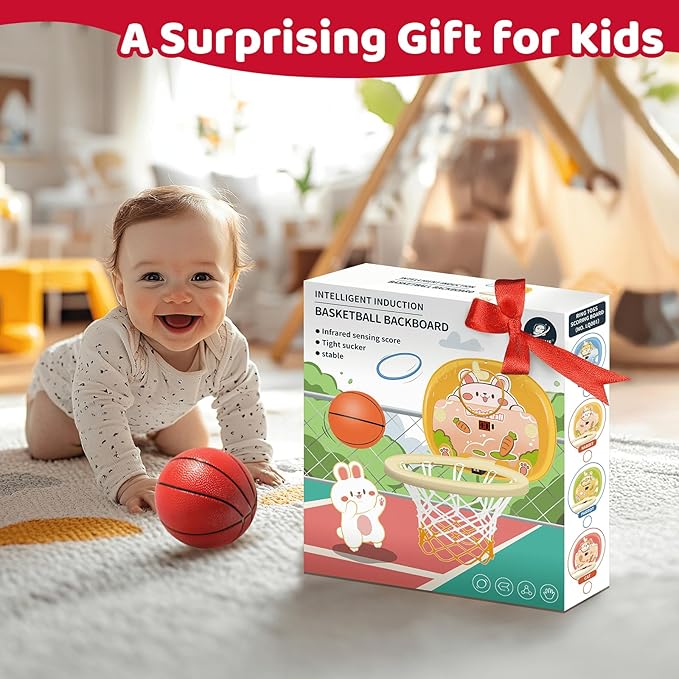 Toddler Baby Mini Basketball Hoop Indoor for Toddlers Kids Boys Room,Baby & Boy Toys 3 4 5 6 Years Old Birthday for 3 4 5 6 Year Old Boys