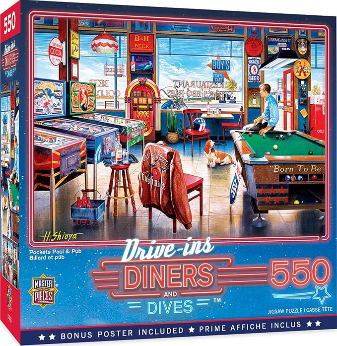 Masterpieces 550 Piece Jigsaw Puzzle For Adults and Family - Pockets Pool & Pub - 18"x24"