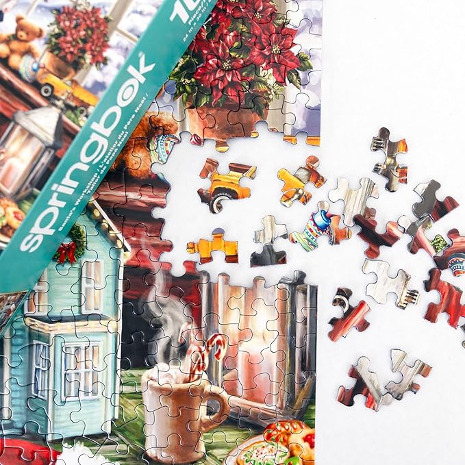Springbok's Santa's Workshop 1000 Piece Jigsaw Puzzle by Artist Dona Gelsinger Features The Famous Christmas Workshop of Santa's Elves