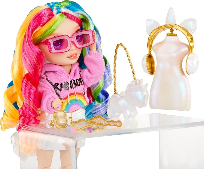 Rainbow High Creative Crystals Amaya - Rainbow 11” Fashion Doll with Crystal Accessory Make It Kit, Ring for You, DIY, Crafts, Resin Play, Kids Gift 8+